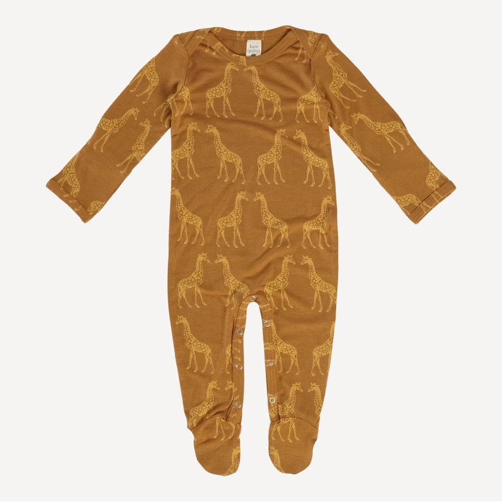NWT Kate Quinn Modal Lap Neck Footie Giraffe 6-9 Months